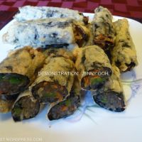 Korean Deep Fried Seaweed Rolls stuffed with JapChae Noodle (KimMaRi)